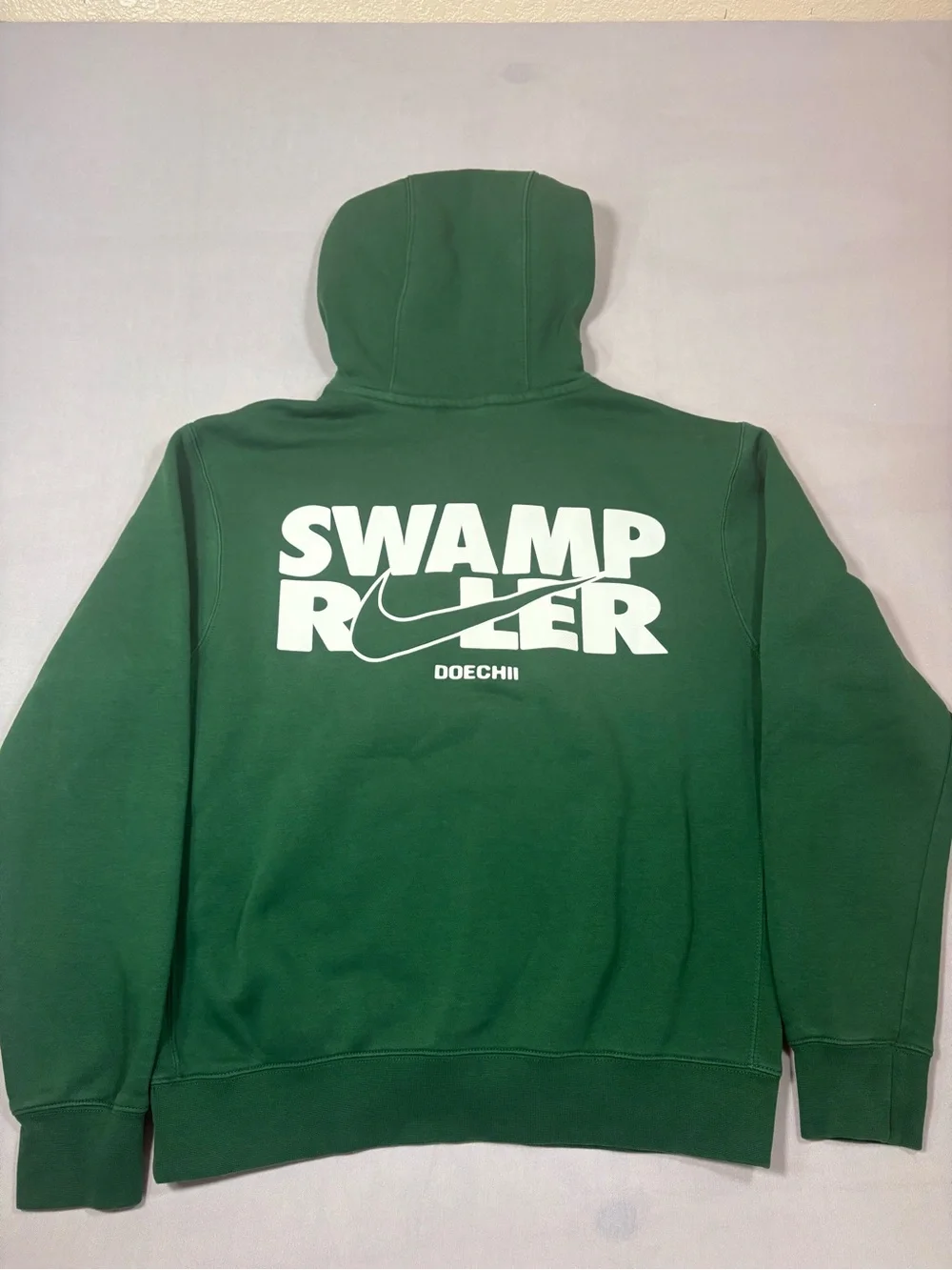 Nike x TDE Doechii Swamp Ruler Green Hoodie Size Medium FLUSH/STAIN